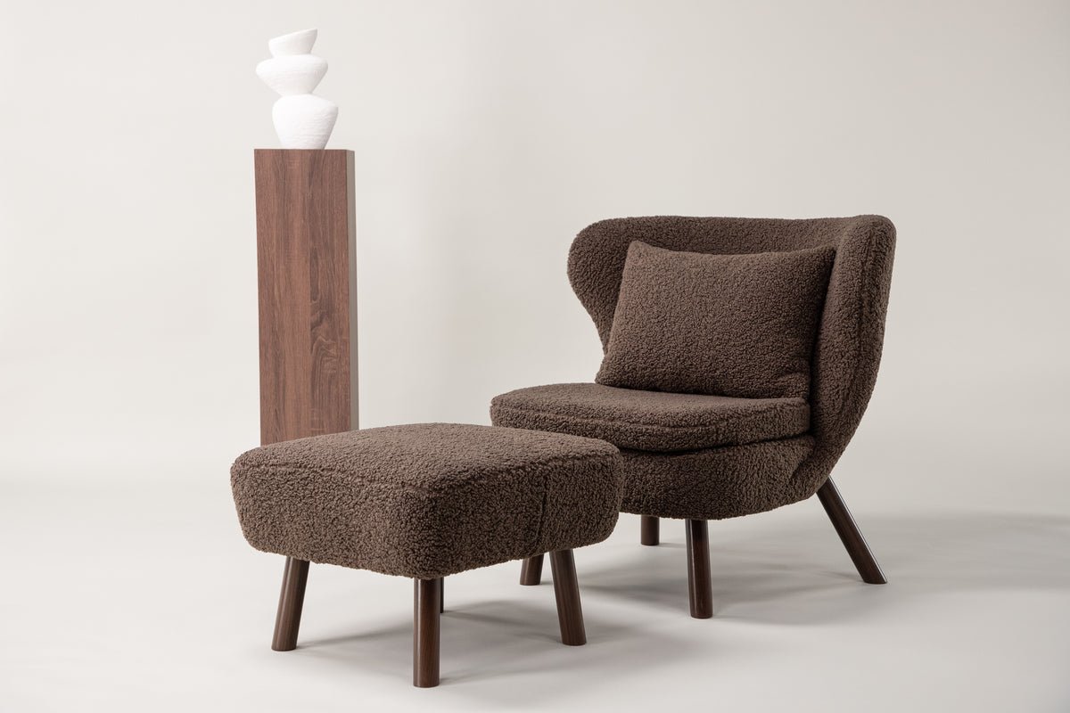 Designer Lounge Sessel Eldvik – Teddy-Optik Braun
