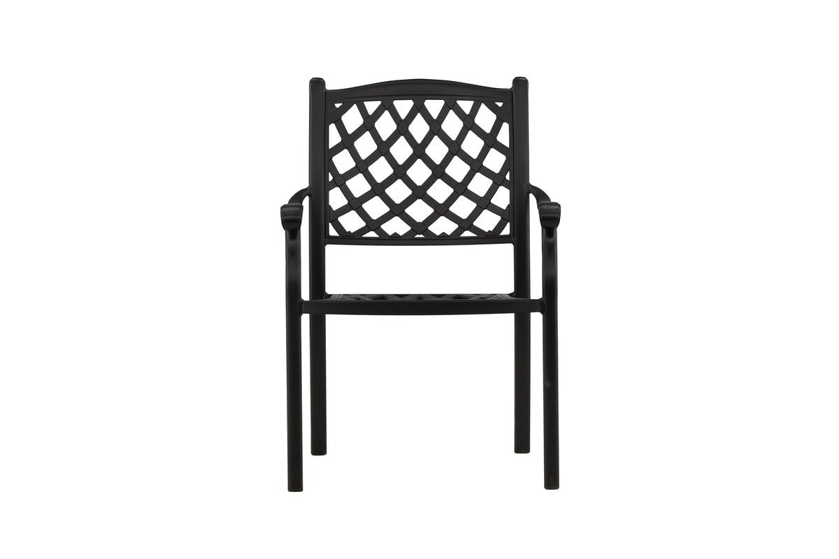 4er Set Gartenstuhl Auri - ein schlichter schwarzer Stuhl aus Aluminium