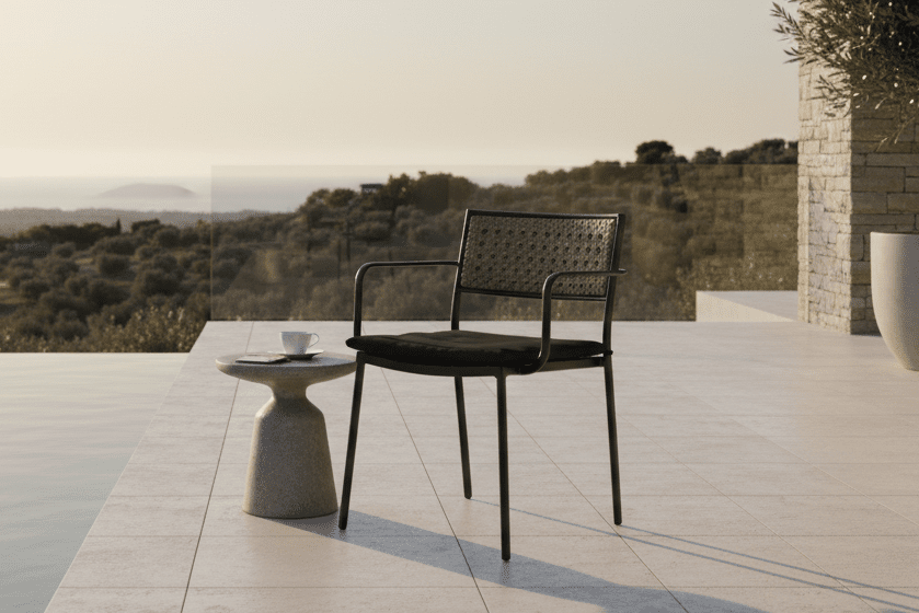 4er Set - Gartenstuhl Marave aus Rattan inkl. Kissen