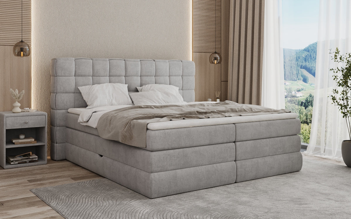 Boxspringbett Trama mit Stauraum in Samt