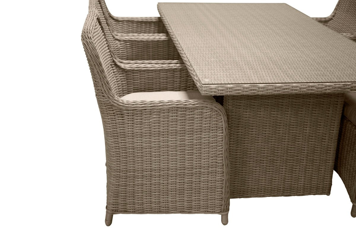 Garten Essgruppe Valencia” – 7-teiliges Gartenmöbel-Set aus Polyrattan