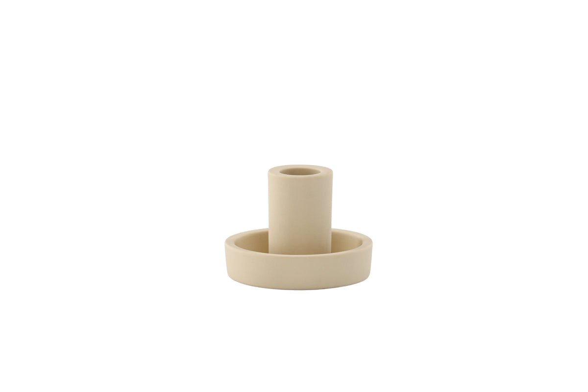 Kerzenhalter Cocobello - Ø11 cm aus Color Clay in Beige oder Weiß