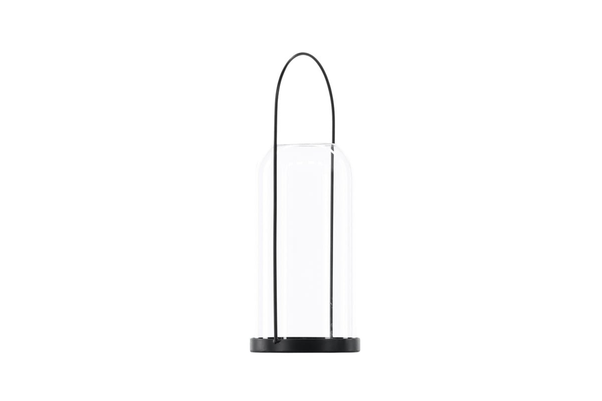 Laterne Martin - Laterne aus Glas und schwarzem Eisen in zwei verschiedenen Größen