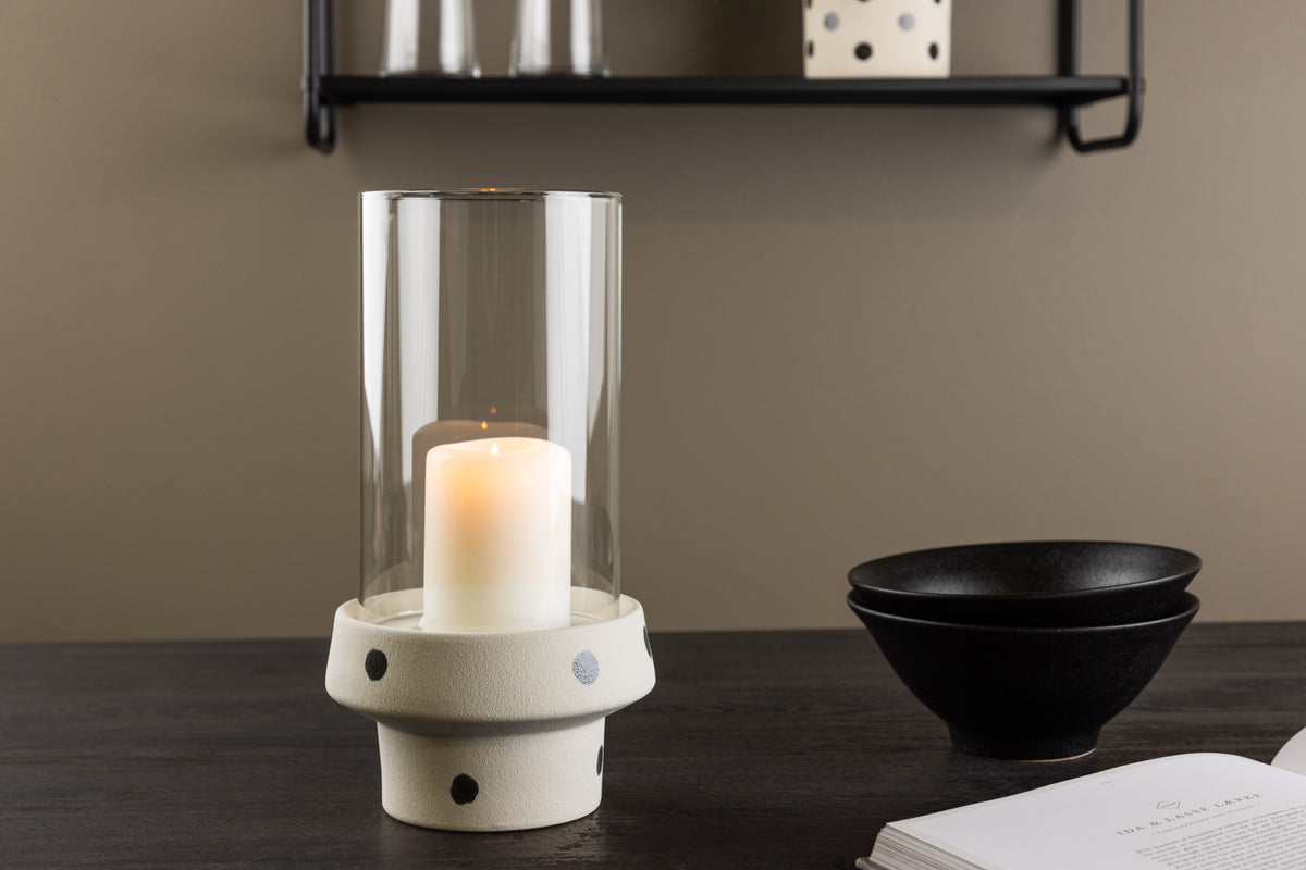 Laterne Flame - Laterne aus Glas und Steinzeug in verschiedenen Farben