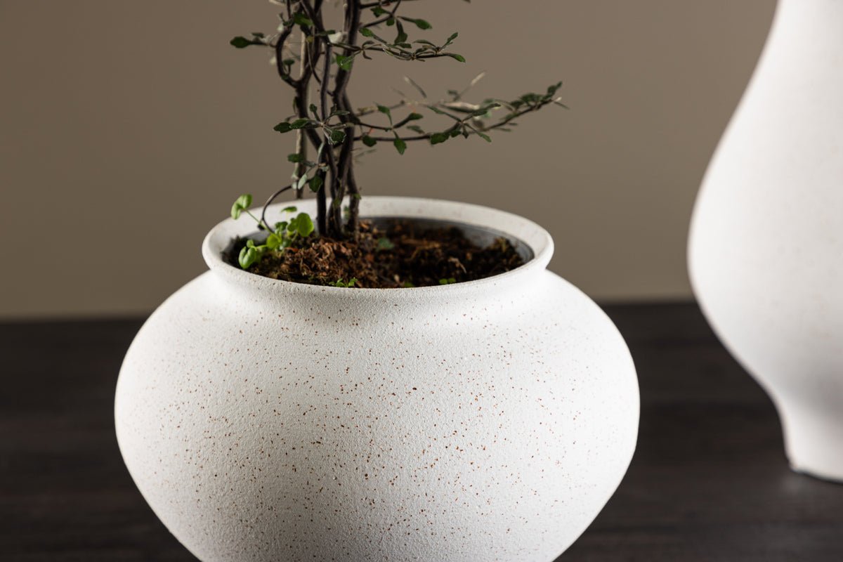 Vase „Arlena“ Ø 18 cm – Weiß oder Schwarz