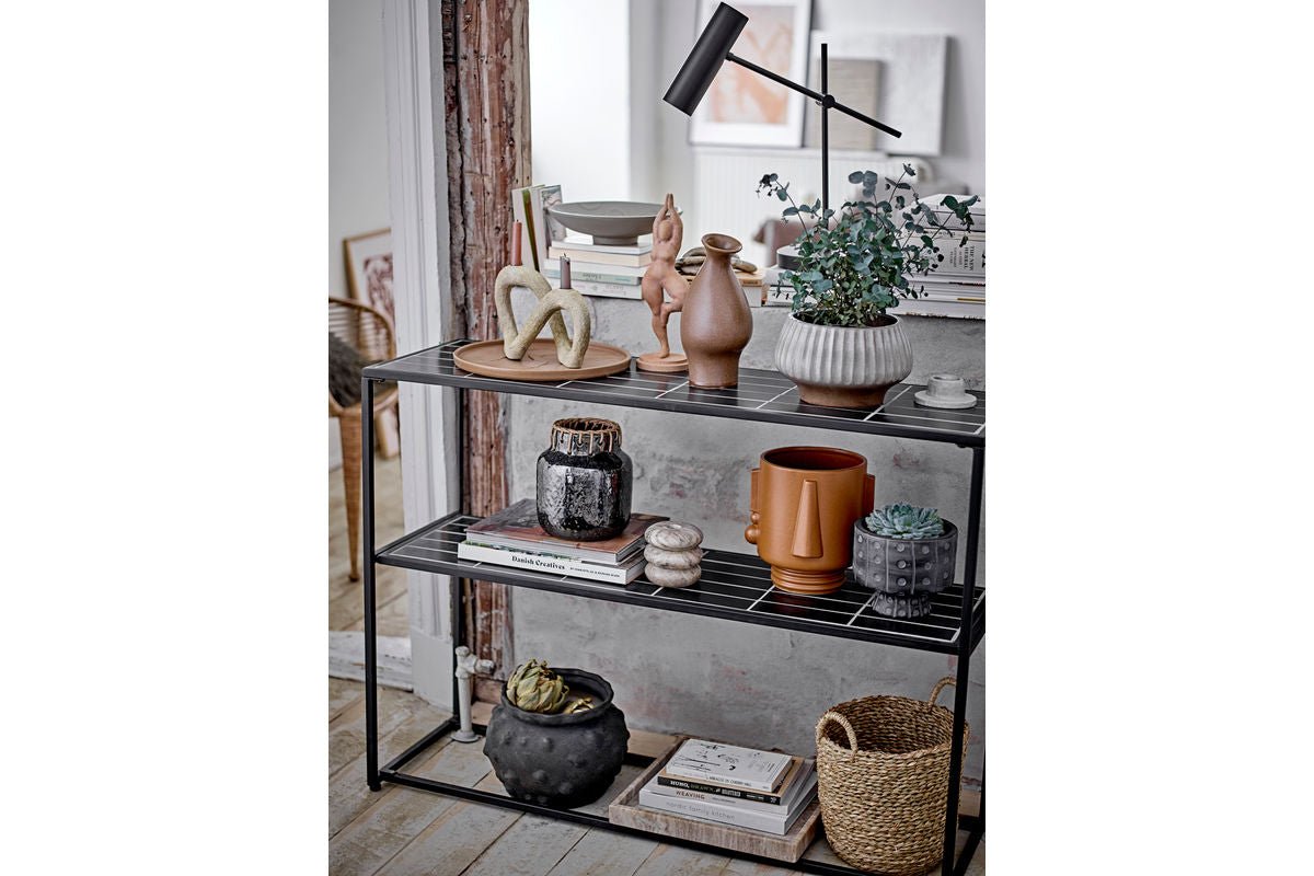 Vase "Stranger" - grau melierte Keramikvase mit Detail