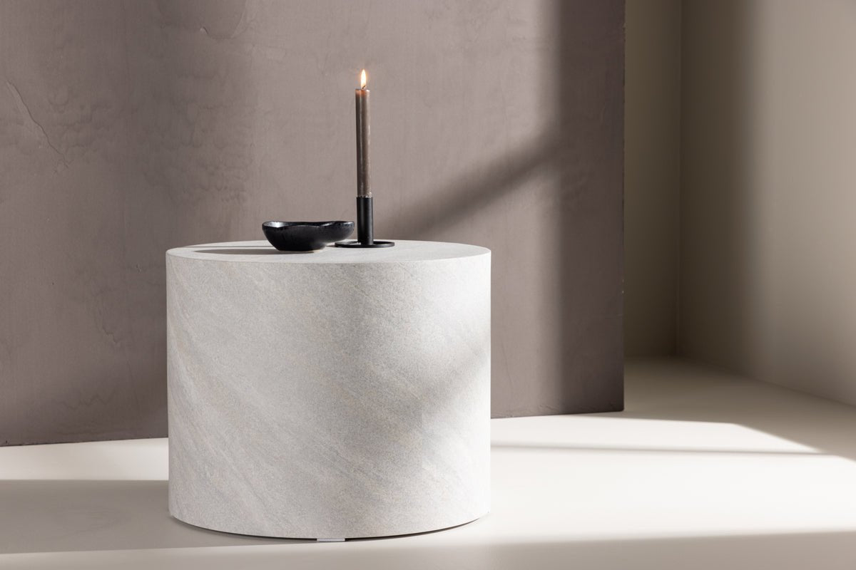 Couchtisch/Beistelltisch Marlo - Zylinderform in grau