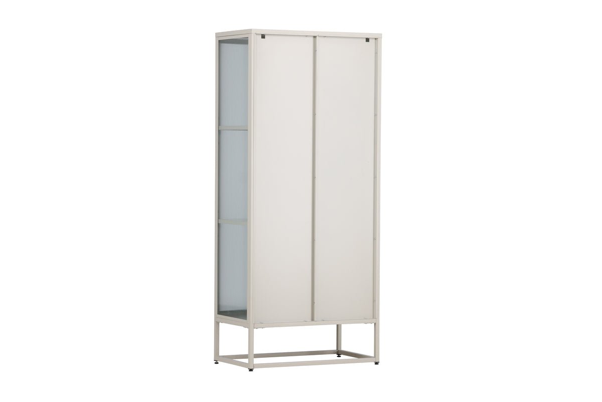 Kommode/Vitrine Lenora – Beige, Modern-Classy mit Retro-Akzent
