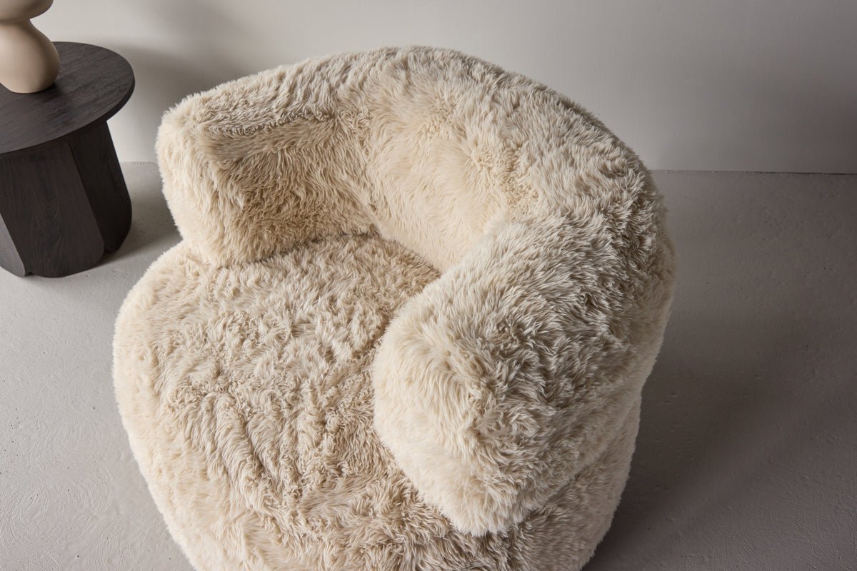 Sessel Fiby - Mit Polyesterbezug in Cremeweiß