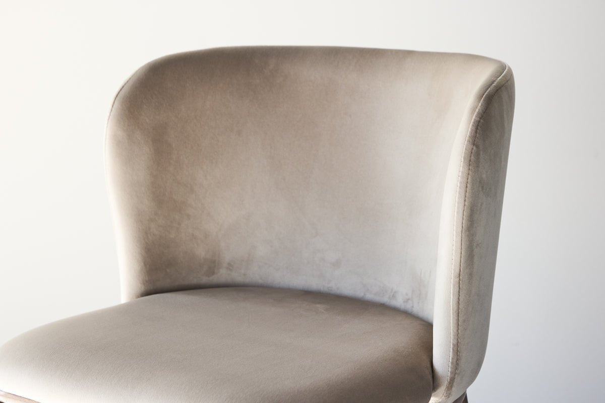 2er Set - Stuhl Coffee mit weichem, beigefarbenen Samtstoff