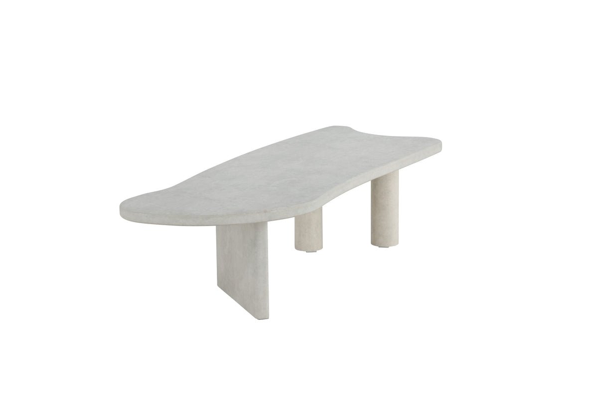 Couchtisch Adam - in Betonoptik Hellgrau mit asymmetrischem Design