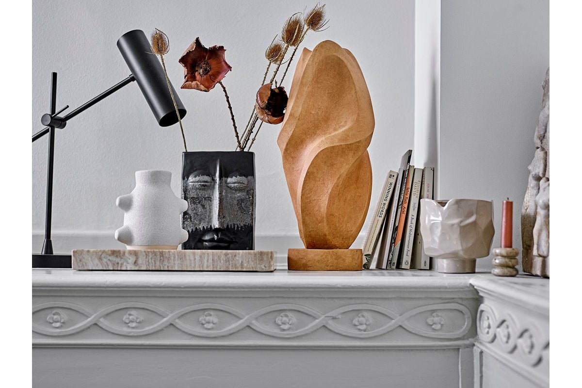 Vase „Kaelra“ – Steingut in Schwarz