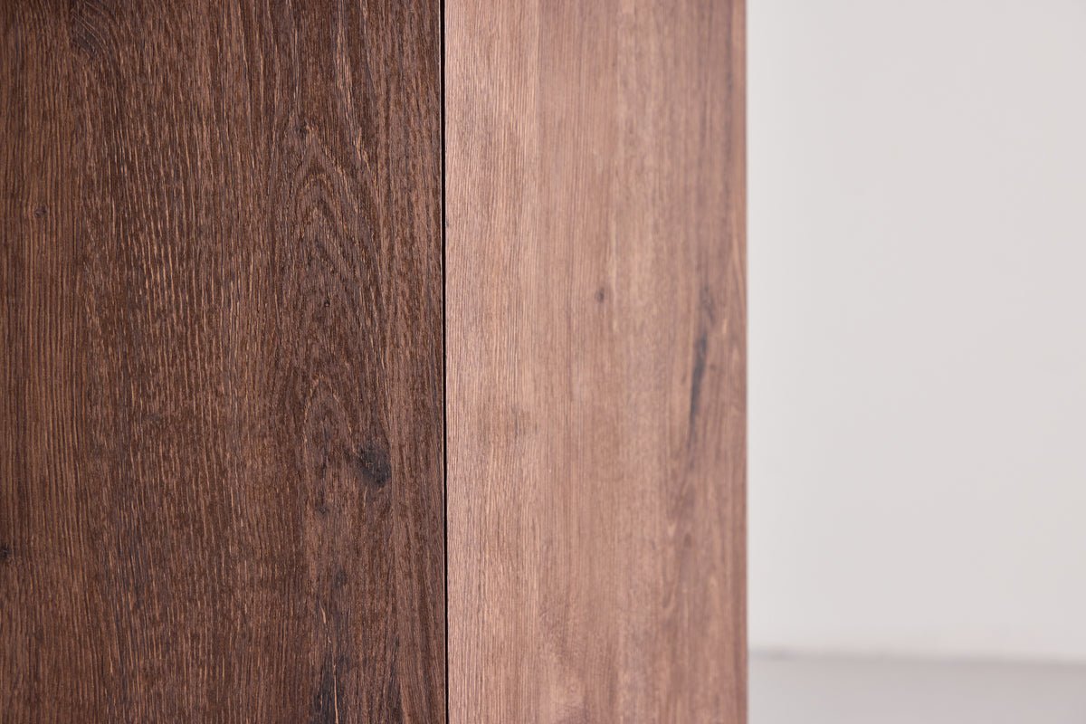 Esstisch Agesta - runder Esstisch mit Tischplatte in Hellgrau, Mokka und Schwarz