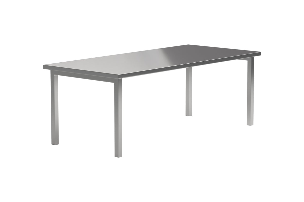 Esstisch Luan - in Silber mit Edelstahl-Oberfläche