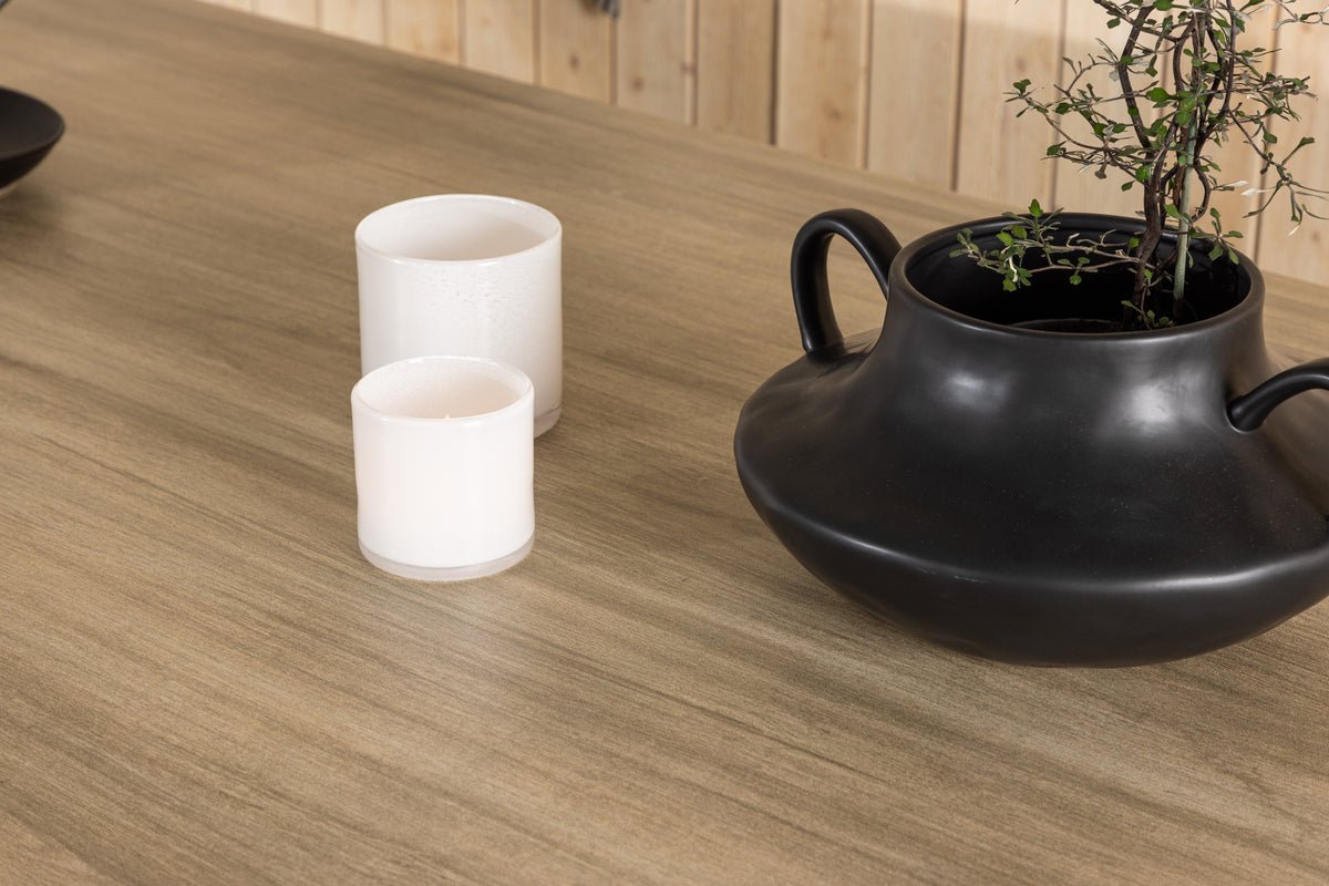 Garten Esstisch Fjord - 200x90 cm aus Aluminium und Glas in Weiß