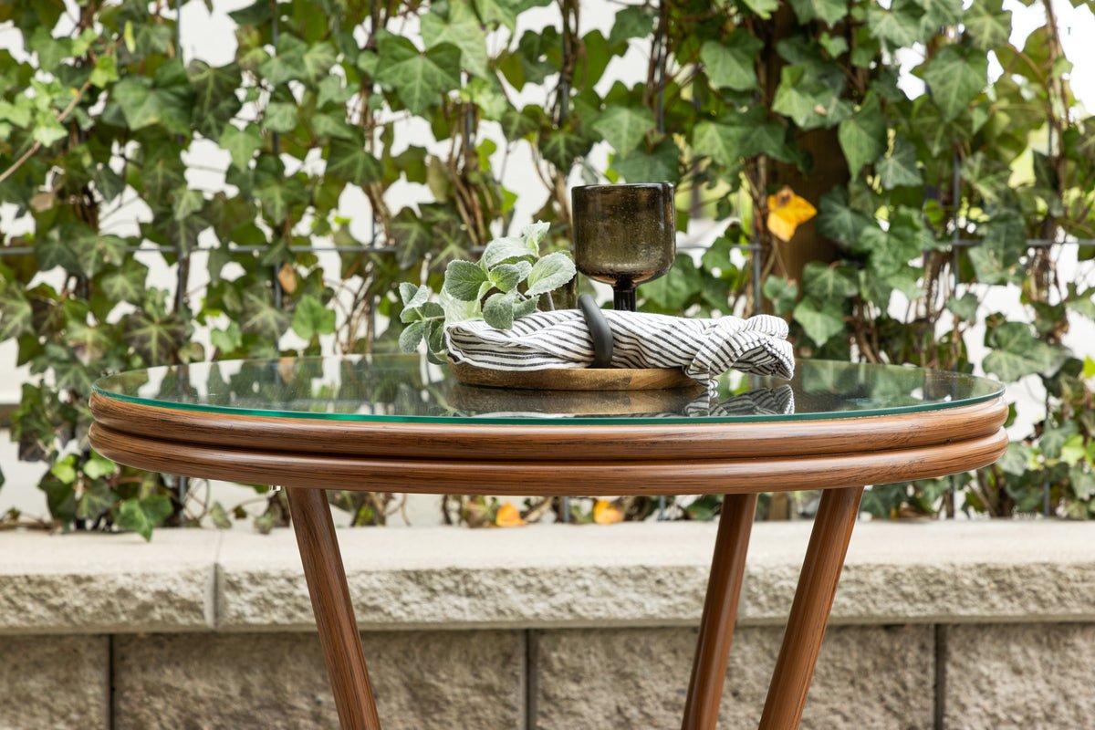 Kaffeetisch Simon - Ø70 mit brauner Tischplatte