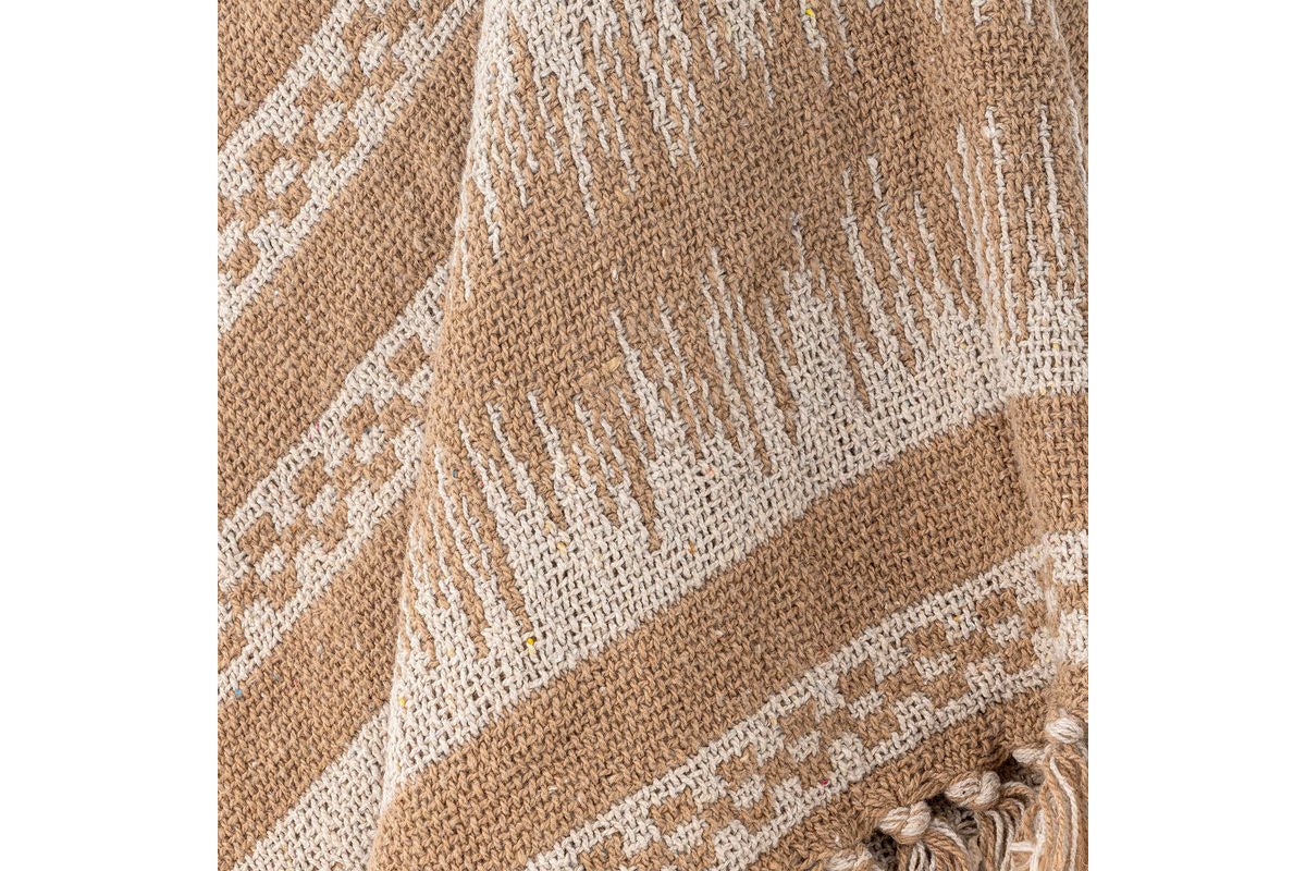 Überwurfdecke Malia- Braun, aus recycelter Baumwolle