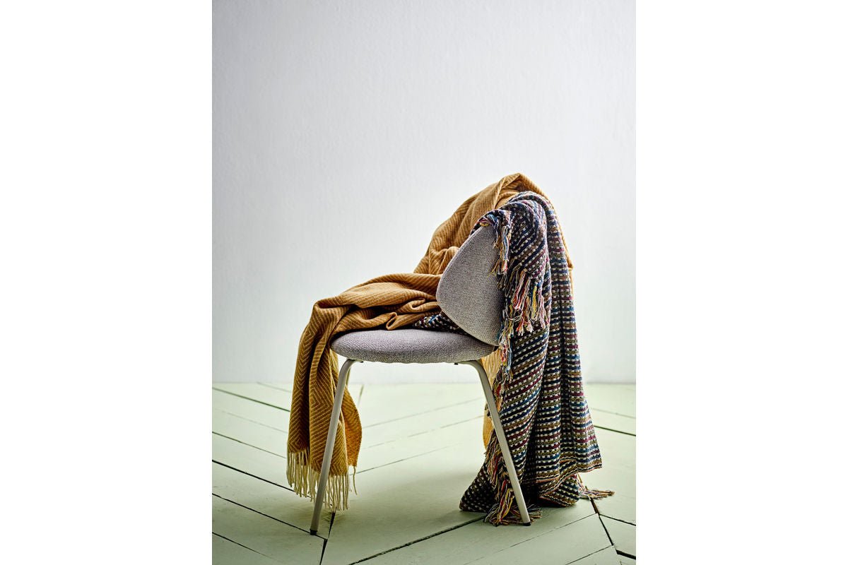 Überwurfdecke Elua - Bunt, aus recycelter Baumwolle