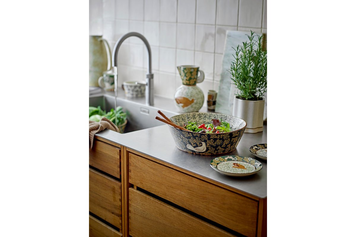 Schale Bindy – handbemalte Steingutschale mit Vogelmotiv