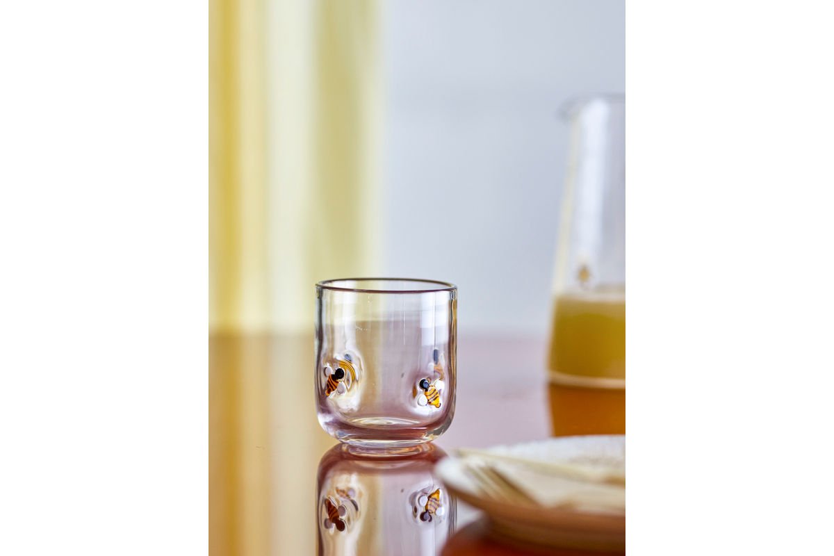 Trinkglas Mellia – Klarglas mit floralen Reliefdetails (2er-Set)