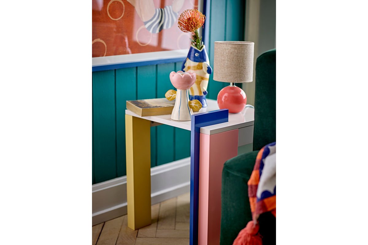 Tischlampe Elara – Steingut in Rosé, elegantes Designobjekt