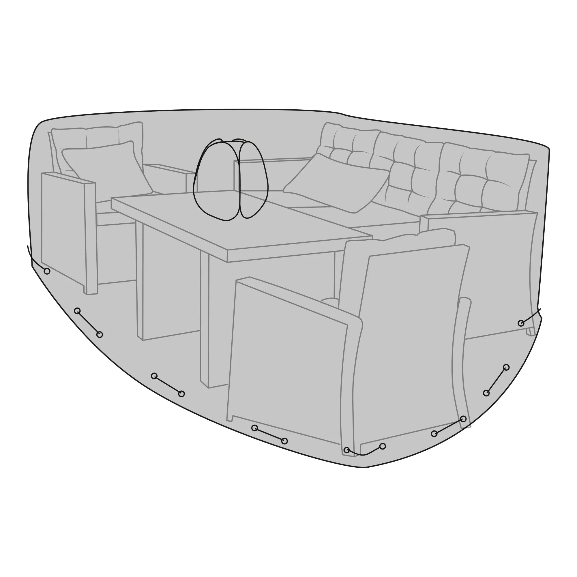 Veltano™ Schutzhülle – Rechteckiger Rundumschutz für Lounge- und Sofagruppen (210 × 180 × 95 cm)