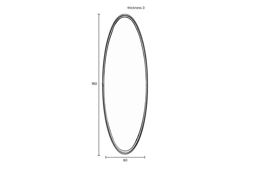 Spiegel Matz Oval L – aus Eisen in Bronze