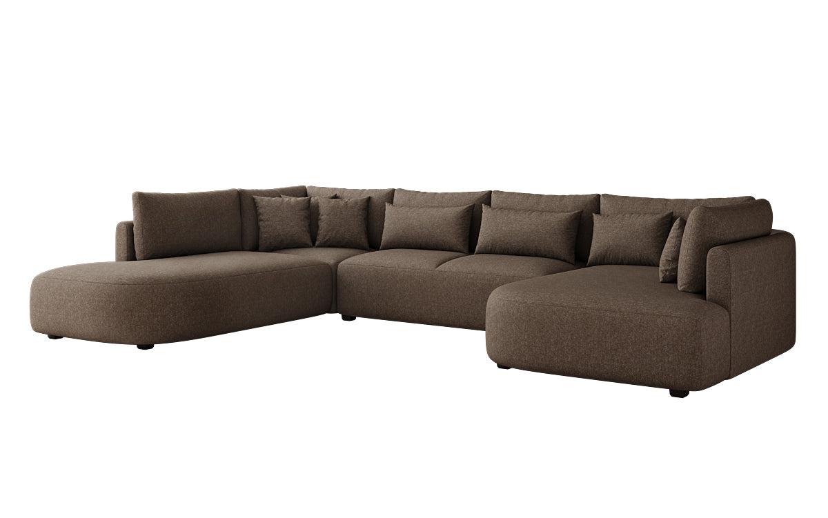 Designer Sofa Ando - Wohnlandschaft in Strukturstoff