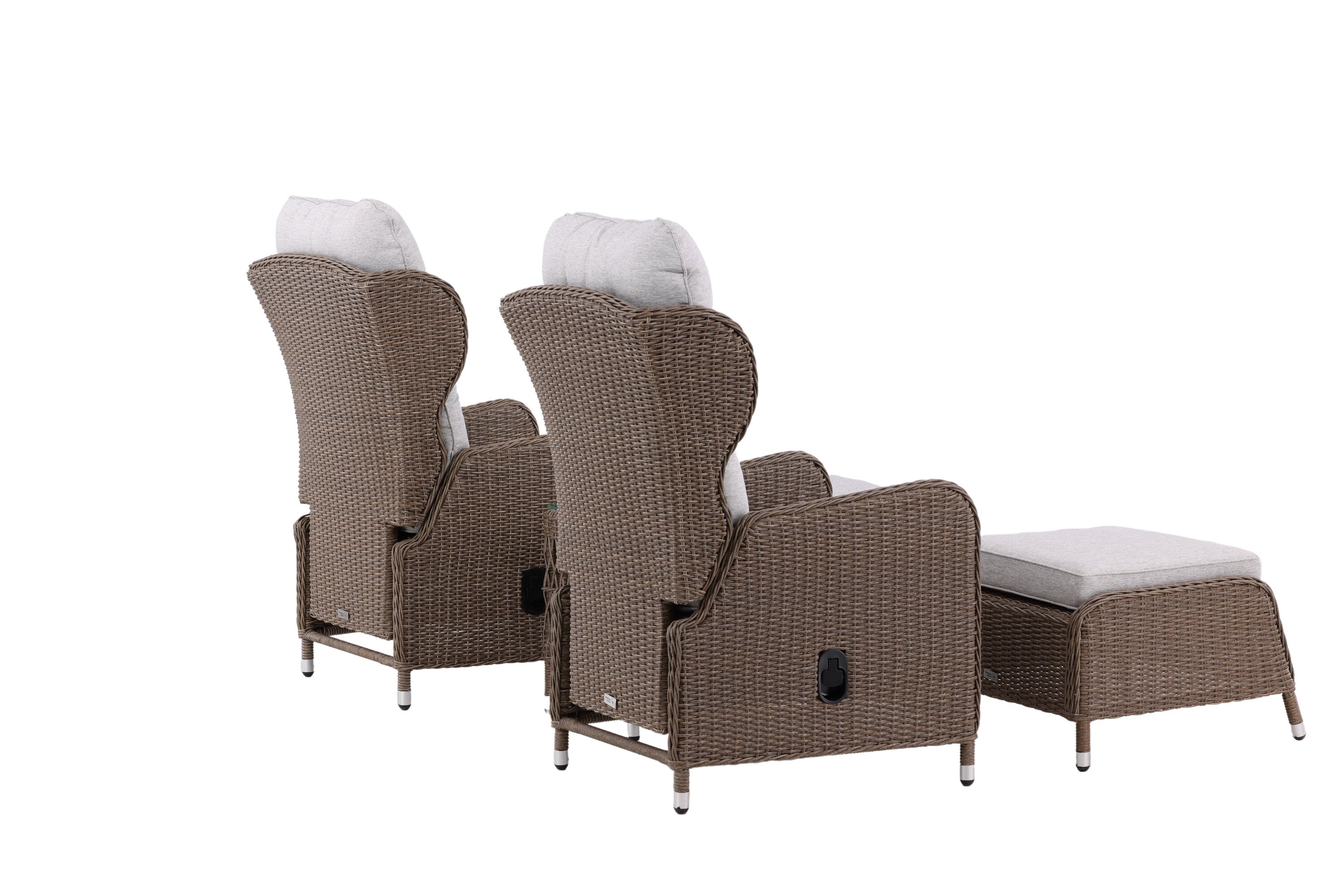 Garten Loungeset Lenox - in Natur mit verstellbarer Rückenlehne