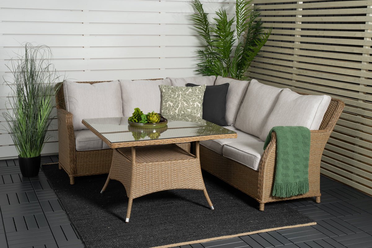 Garten Loungeset Davido – aus Polyrattan mit Ablagetisch