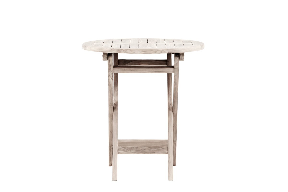 Kaffeetisch Greek - Ø70 aus Teakholz in Weiß