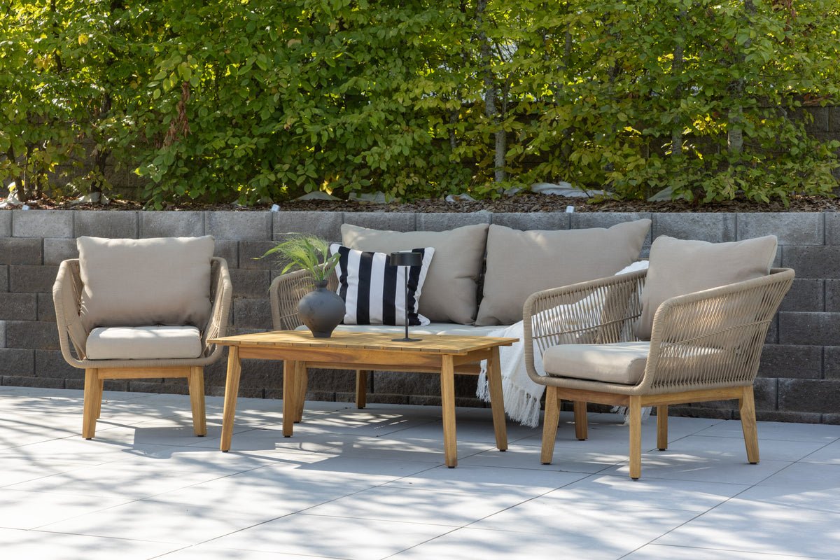Garten Lounge Set Perano – 4 teiliges Set in Beige