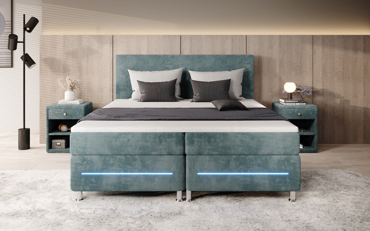 Boxspringbett Simple mit LED in Cord
