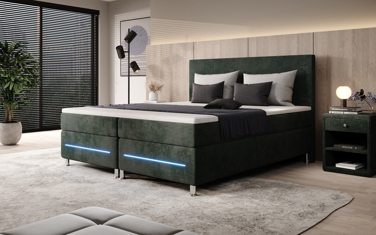 Boxspringbett Simple mit LED in Cord
