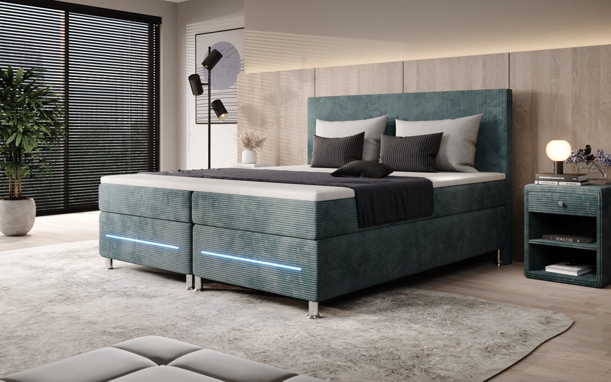 Boxspringbett Simple mit LED in Cord