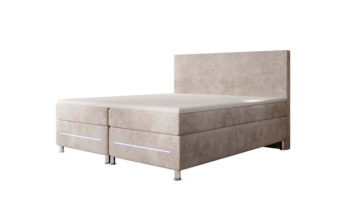 Boxspringbett Simple mit LED in Cord