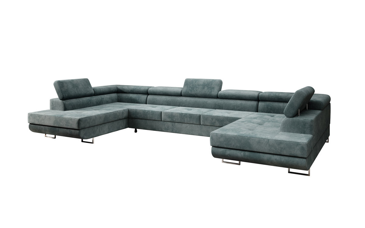 Designer Sofa Taormina mit Schlaf- und Klappfunktion in Cord