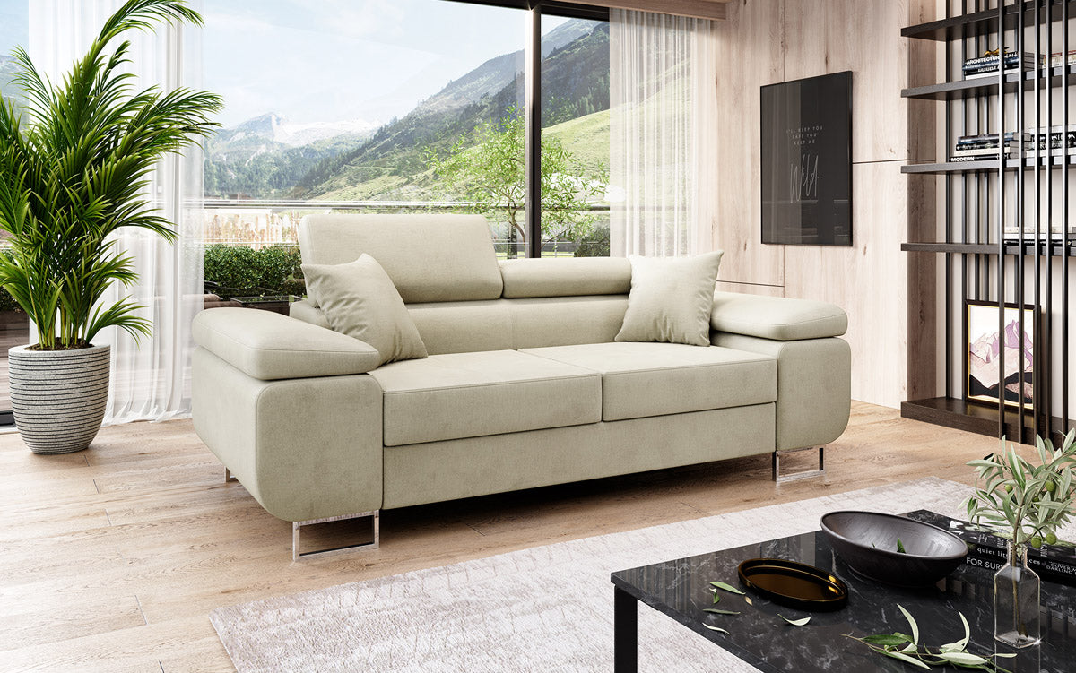 Designer 2er Sofa Siera mit Schlaffunktion in Samt