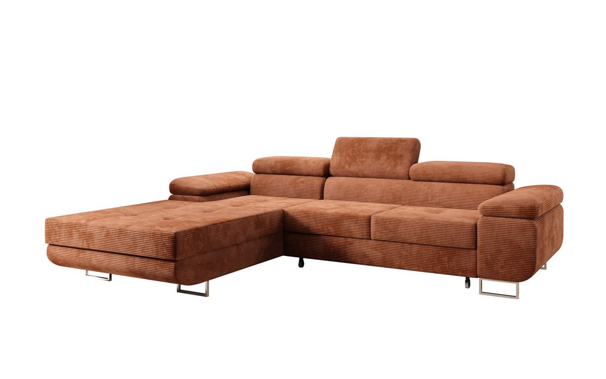 Designer Sofa Calvera mit Schlaf- und Klappfunktion in Cord