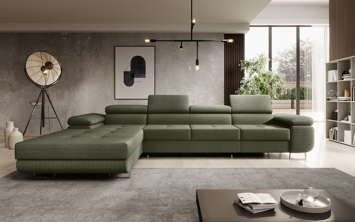 Designer Sofa Calvera Maxi mit Schlaf- und Klappfunktion in Bouclé