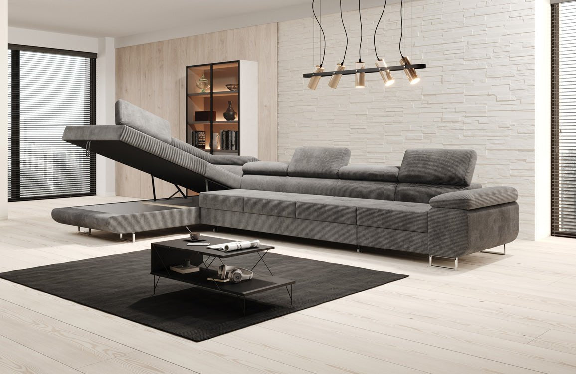 Designer Sofa Maxi mit Schlaf - und Klappfunktion in Cord