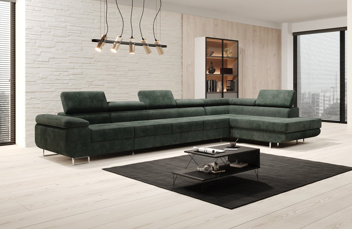 Designer Sofa Maxi mit Schlaf - und Klappfunktion in Cord