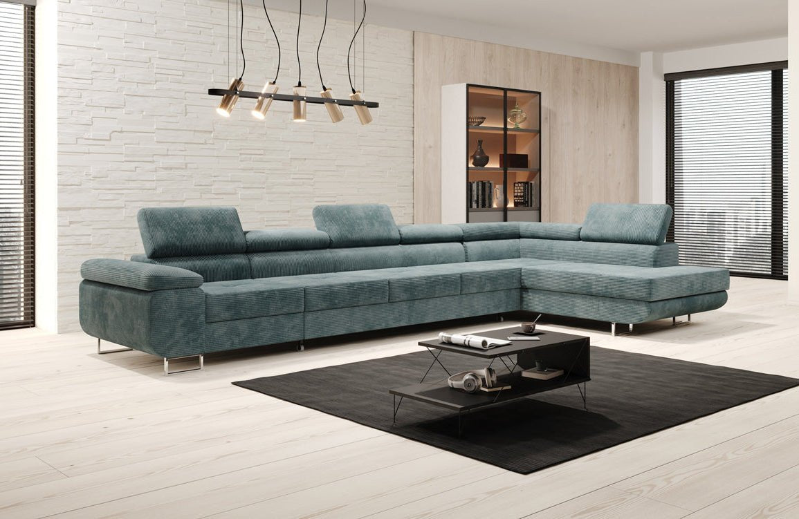 Designer Sofa Maxi mit Schlaf - und Klappfunktion in Cord