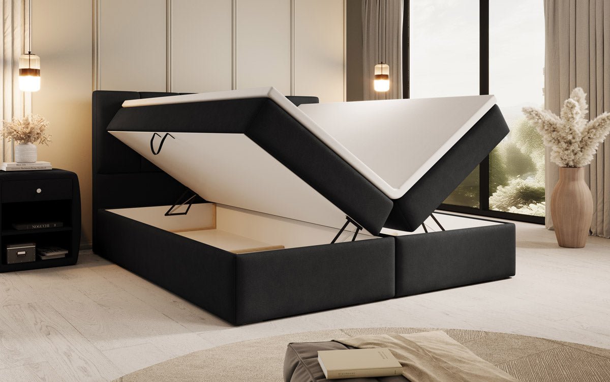Boxspringbett Aurelia Stoff mit Stauraum