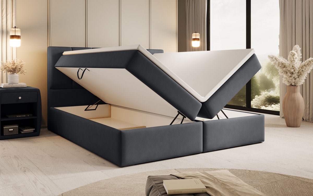 Boxspringbett Aurelia Stoff mit Stauraum