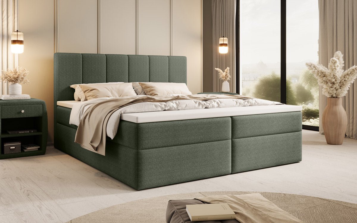 Boxspringbett Aurelia Bouclé mit Stauraum