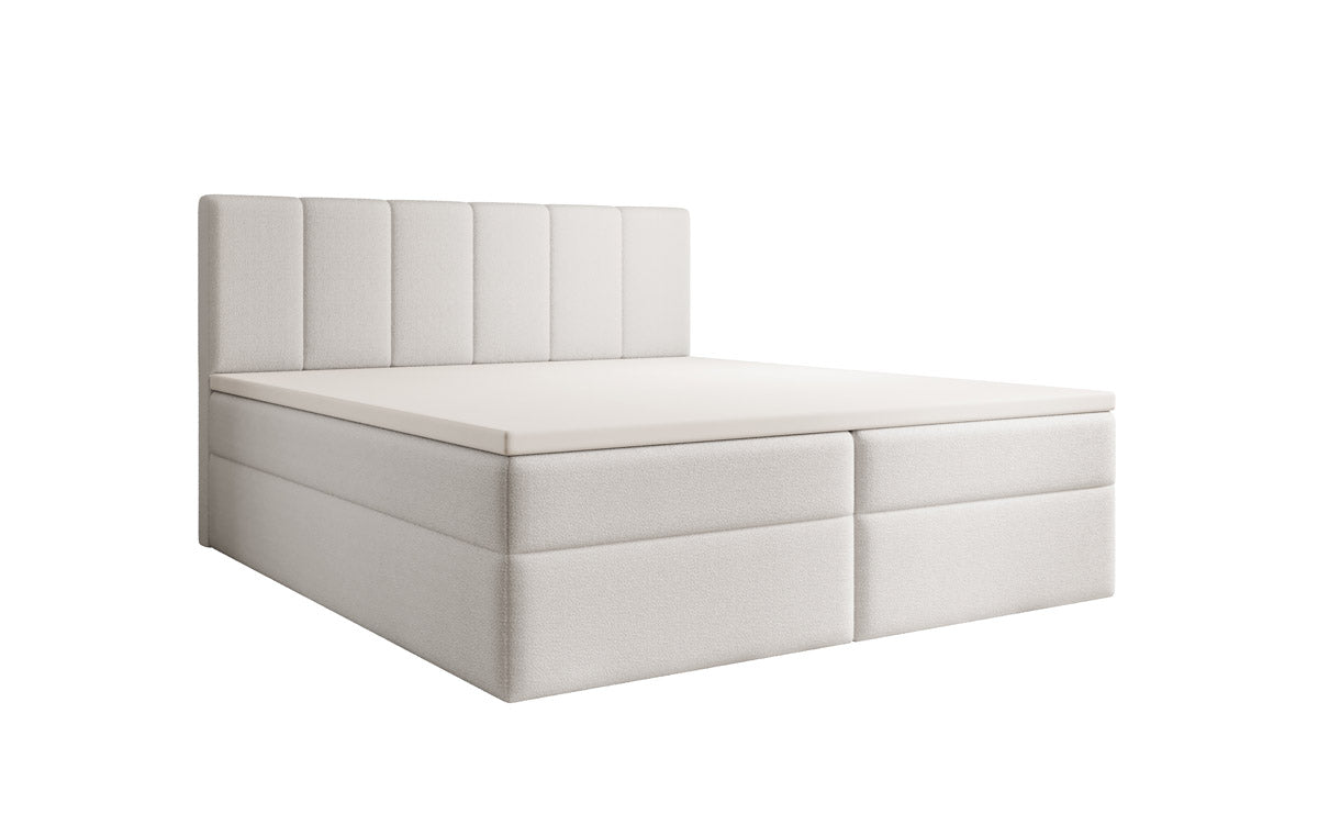 Boxspringbett Aurelia Bouclé mit Stauraum