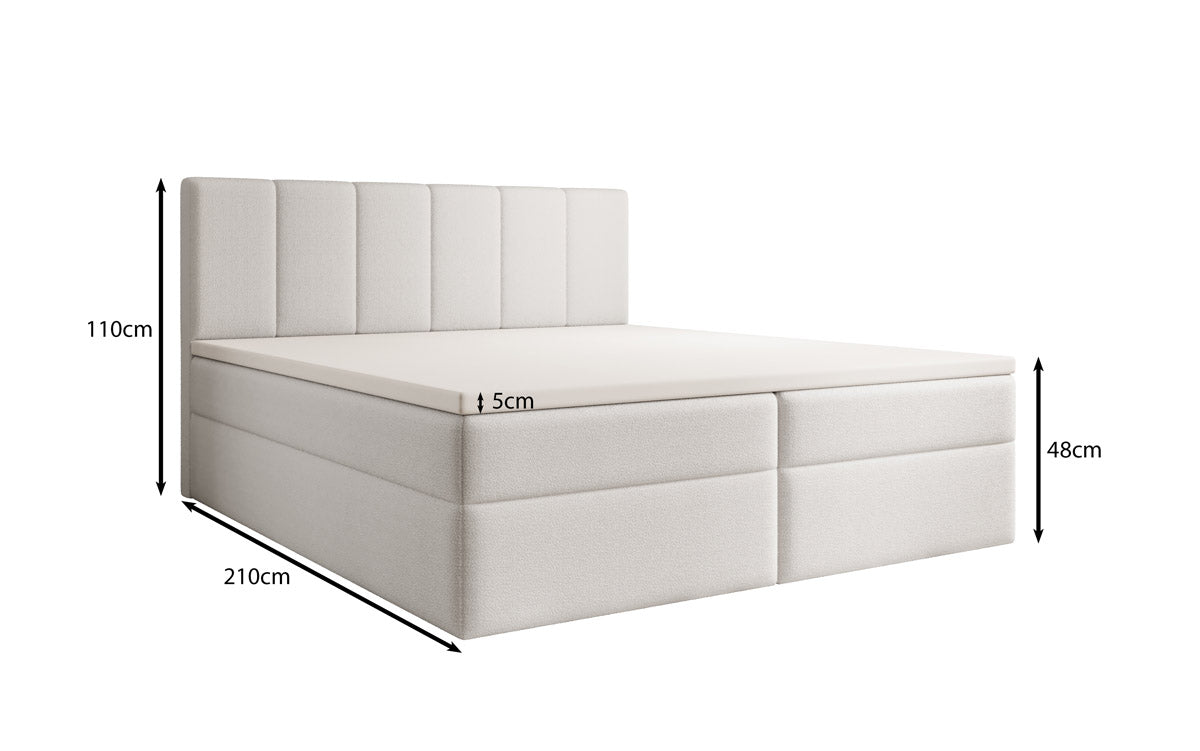 Boxspringbett Aurelia Bouclé mit Stauraum