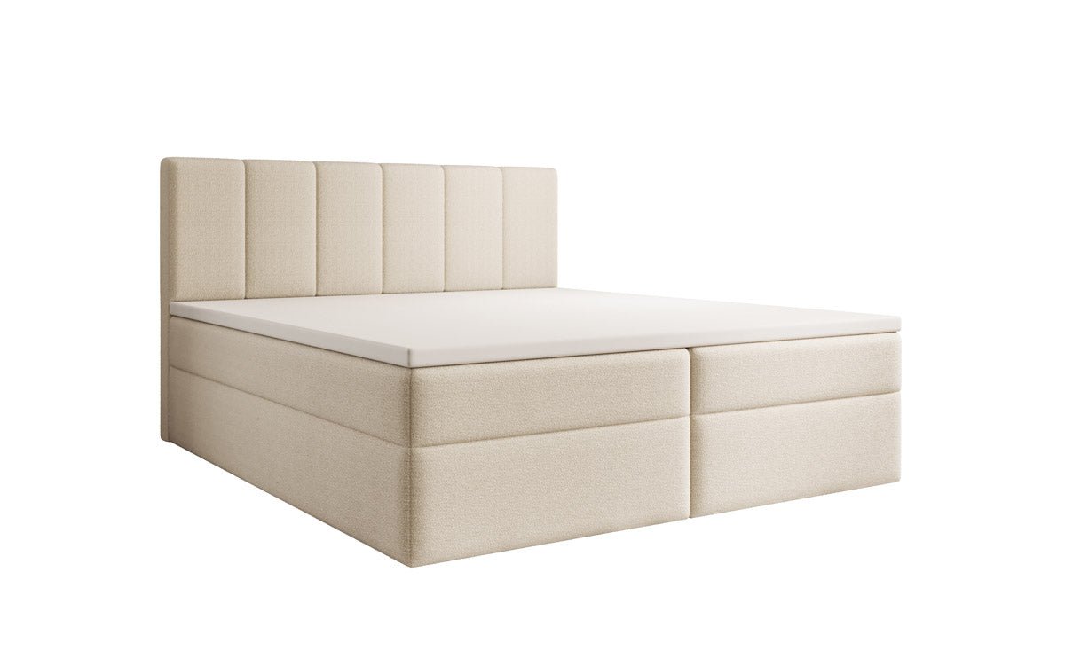 Boxspringbett Aurelia Bouclé mit Stauraum