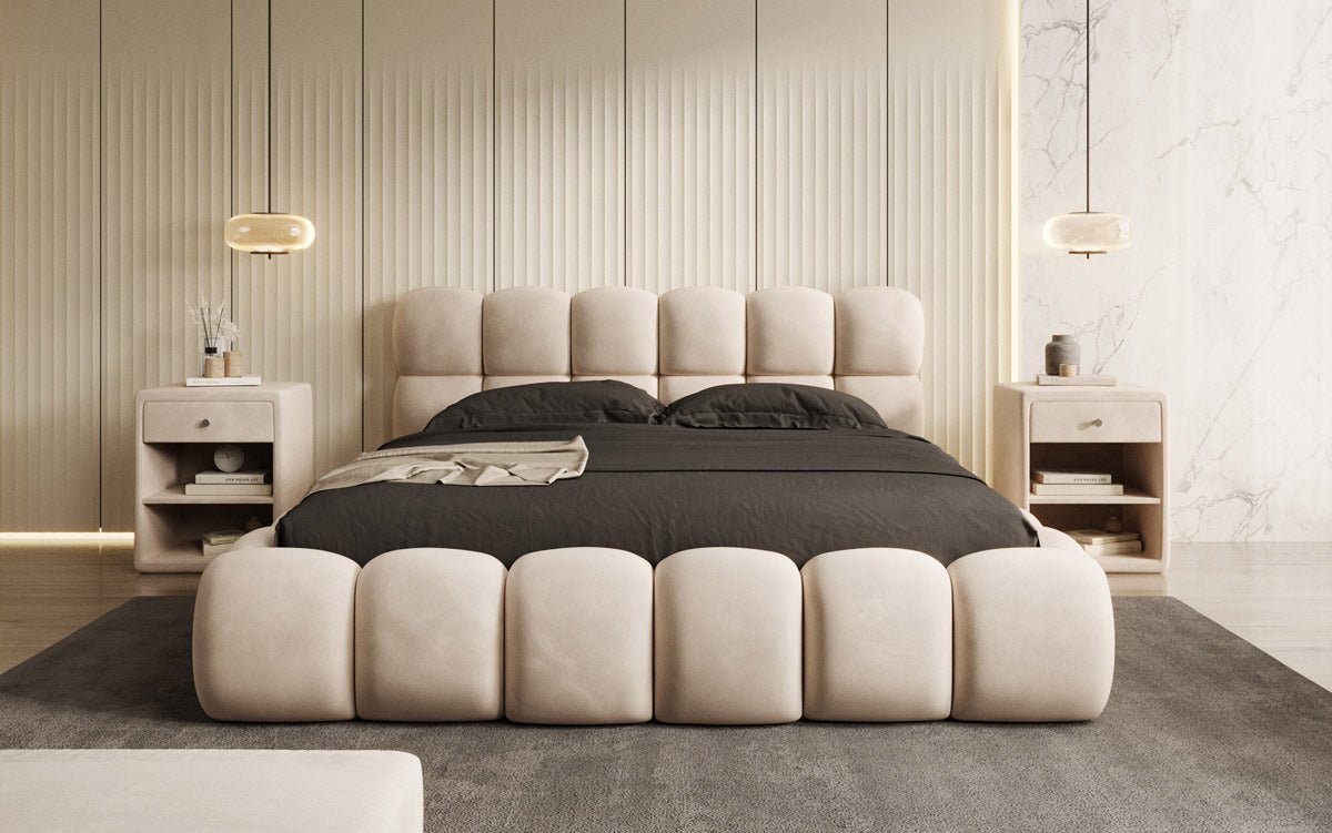 Designer Polsterbett Boston Samt mit Stauraum